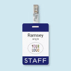Employee Name Badge Custom Business Logo Staff Tag