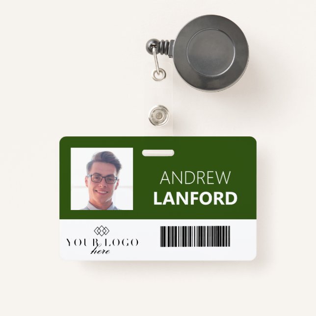 Employee Name Badge | Custom Logo and Color ID Badge (Front with Retractable)