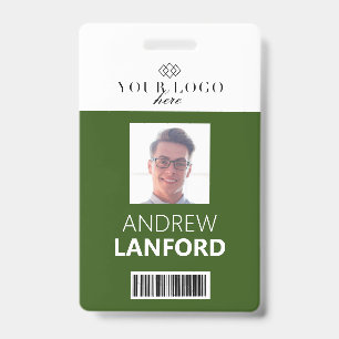 Employee Name Badge   Custom Logo and Color ID Badge