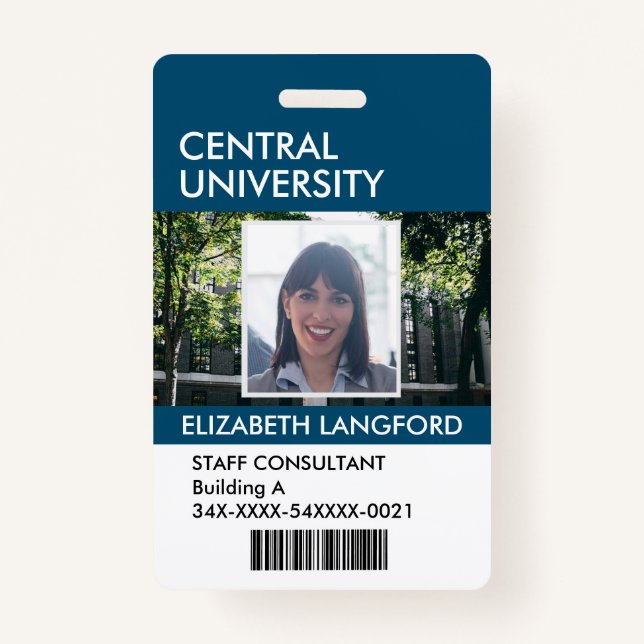 Employee Name Badge | Custom Logo and Color ID Badge (Front)