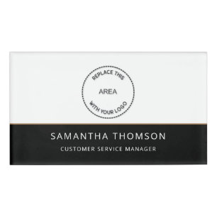 Employee Name Job Title Logo Black White Tag