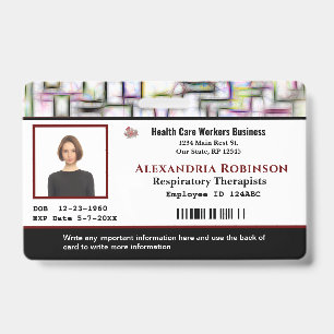 Employee Name Photo Logo Bar Code Custom ID Badge