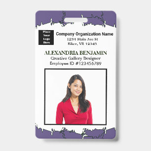 Employee Name Photo Logo Bar Code Logo ID Card Badge