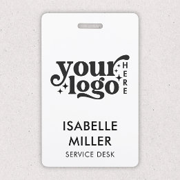 Employee Name Staff ID Minimalist Company Logo Badge