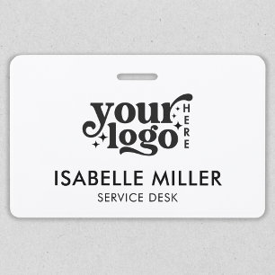 Employee Name Staff ID Minimalist Company Logo Badge