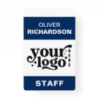 Employee Name Tag Custom Business Logo Staff Blue 