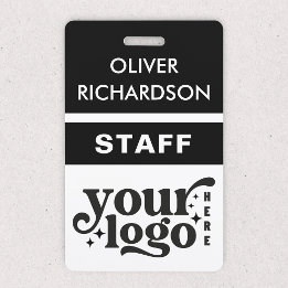Employee Name Tag Custom Business Logo Staff Event ID Badge