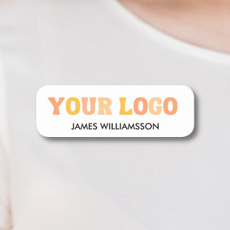 Employee Name Tag Custom Logo Magnetic Or Pin Back