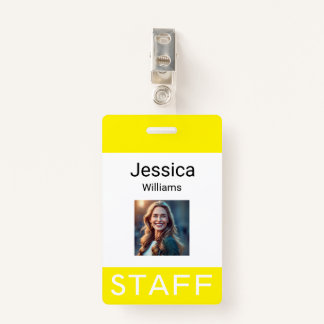 Employee name tags, personal company logos, person ID badge