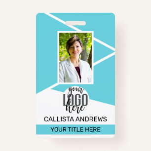 Employee Name Title Barcode Logo Teal Geo ID ID Badge