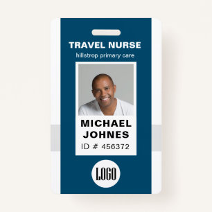 employee nurse photo and logo name badge ID badge