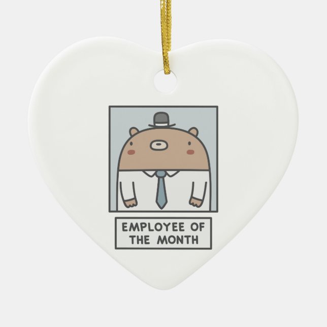 Employee Of The Month Ceramic Tree Decoration (Front)