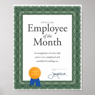 Employee of the Month Certificate Poster