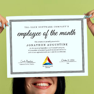 Employee of the Month Certificate Poster