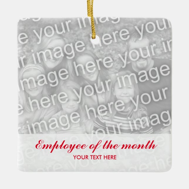 Employee of the month Christmas photo ornament (Front)