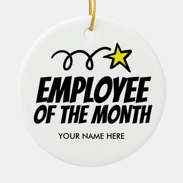 Employee of the month Christmas tree ornament (Front)