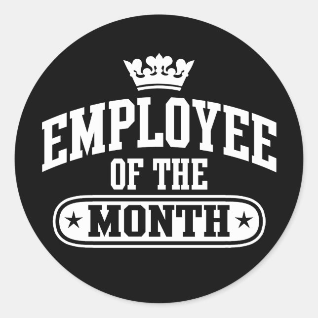 Employee Of The Month Classic Round Sticker (Front)