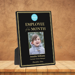 Employee of the Month Company Logo Photo Gold Plaque