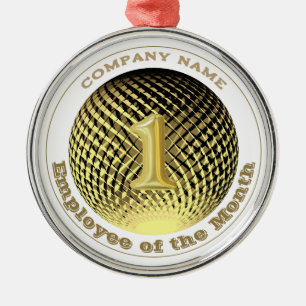 Employee of the Month Company round  Metal Ornament