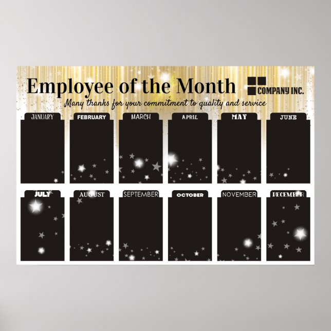 employee of the month display for 4x6 photos poster (Front)