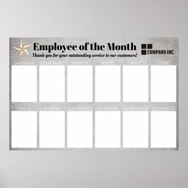 employee of the month display for 4x6 photos poster (Front)