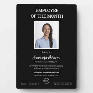 Employee of the month Employee Personalized Award Plaque