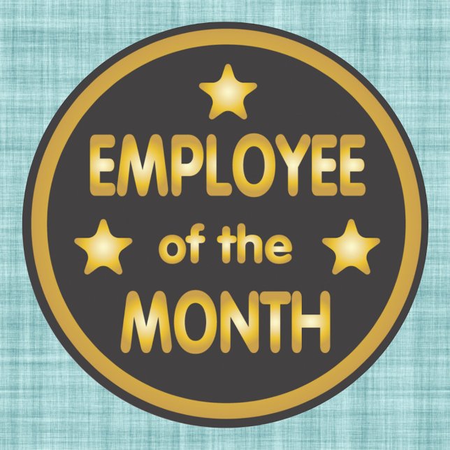 Employee of the Month Gold Classic Round Sticker (Creator Uploaded)