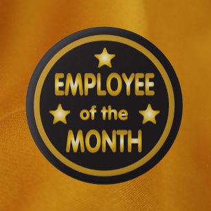 Employee of the Month Gold Stars 6 Cm Round Badge