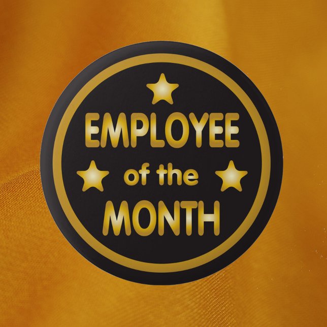 Employee of the Month Gold Stars 6 Cm Round Badge (Creator Uploaded)