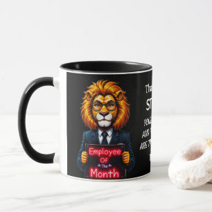 Employee Of The Month Lion Neon Colours Dark Mug