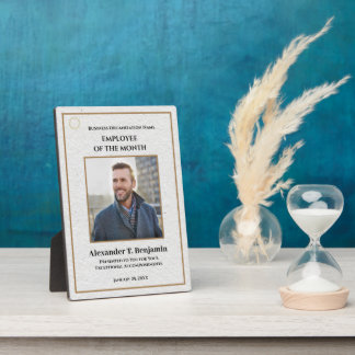 Employee Of The Month Photo Logo Gold Custom Award Plaque