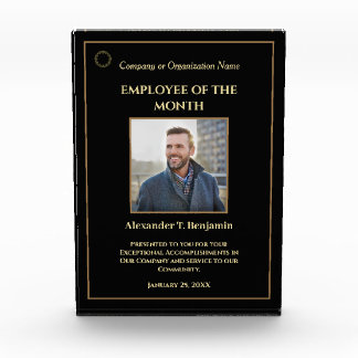 Employee Of The Month Photo Logo Gold Personalise 