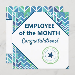 Employee of the month recognition award card