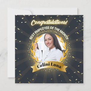 Employee of the month recognition award card