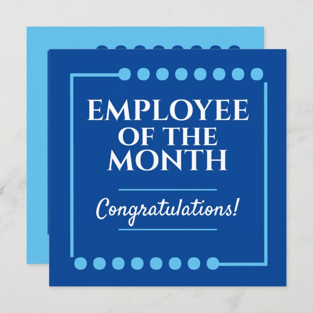 Employee of the month recognition award card (Front/Back)