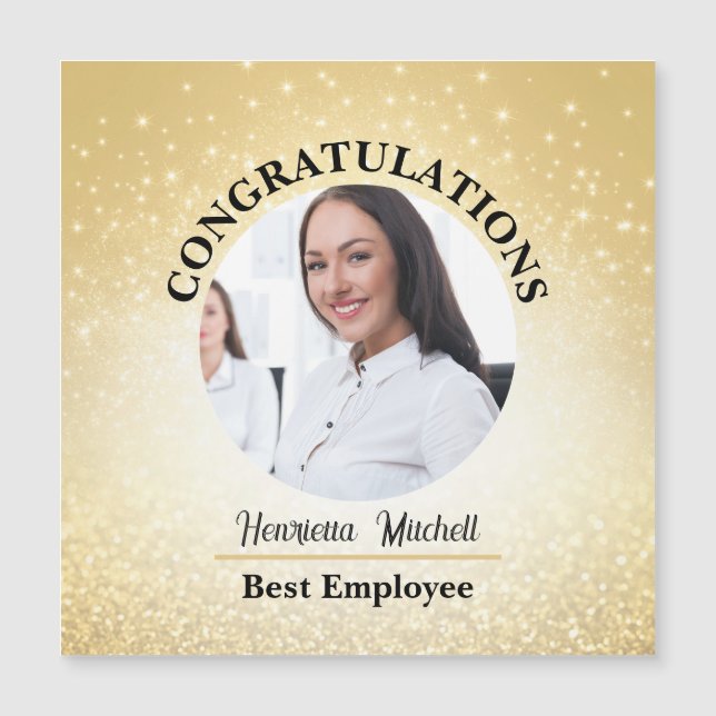 Employee of the Month Recognition Magnetic Cards - (Front)