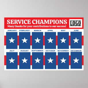 Employee of the month recognition photo display poster