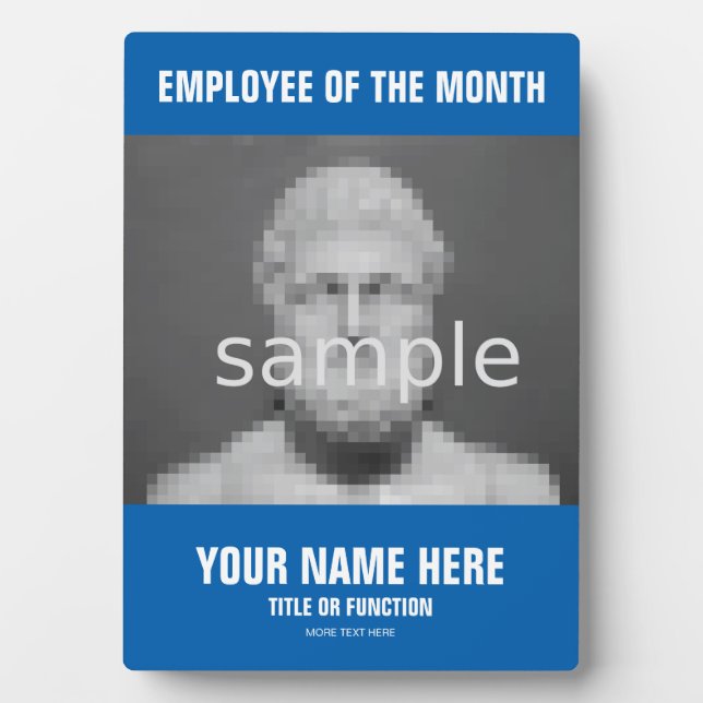 Employee of the month recognition photo plaque (Front)