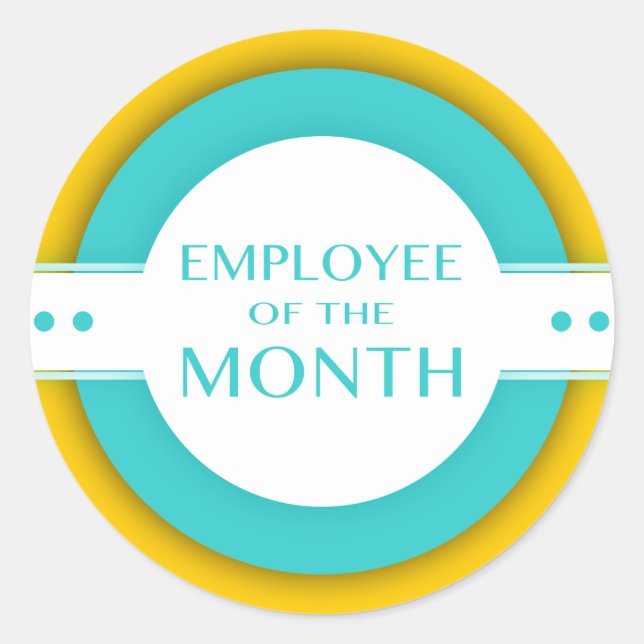 employee of the month retro classic round sticker (Front)