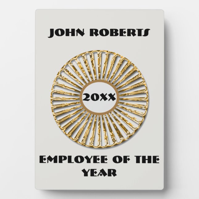 Employee of the Year Appreciation Recognition Plaque (Front)