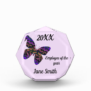 Employee of the Year Bright Modern Butterfly Photo Block
