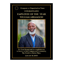 Employee Of The Year Photo Gold Award Custom