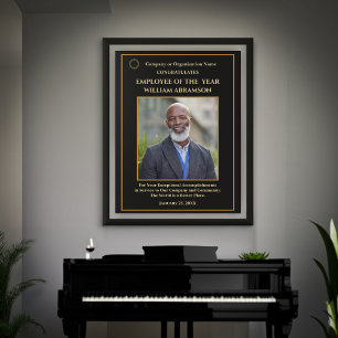 Employee Of The Year Photo Gold Award Custom  Poster