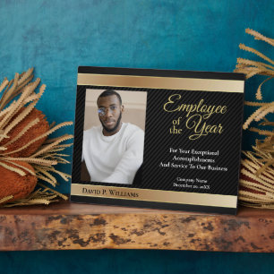 Employee Of The Year Photo Gold Custom Awards Plaque