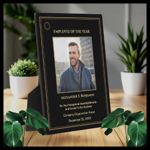 Employee Of The Year Photo Gold Custom Awards  Plaque