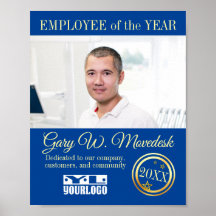 Employee of the year photo logo display poster