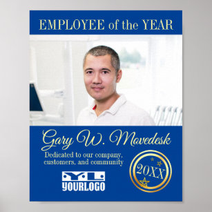 Employee of the year photo logo display poster
