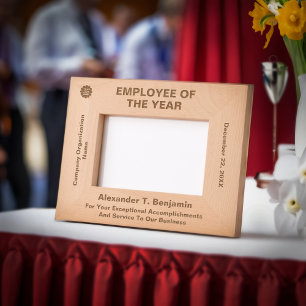 Employee Of The Year Recognition Award Wooden Etched Frames
