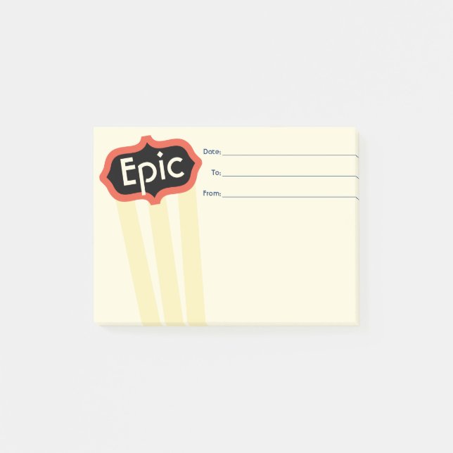 Employee peer recognition epic kudos customised post-it notes (Front)