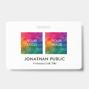 Employee Photo Add Your Corporate Logo Here ID Badge
